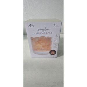 NEW Pure Enrichment PureGlow USB Salt Lamp - Authentic Pink Himalayan Salt Rocks